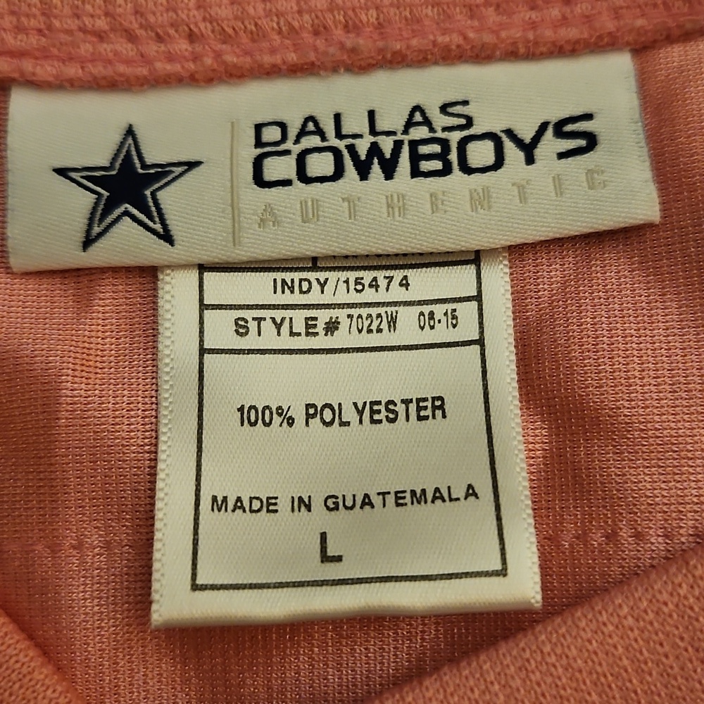 Dallas Cowboys Candy Pink V-Neck Tony Romo Number 9 Sports Jersey - Picture 7 of 8